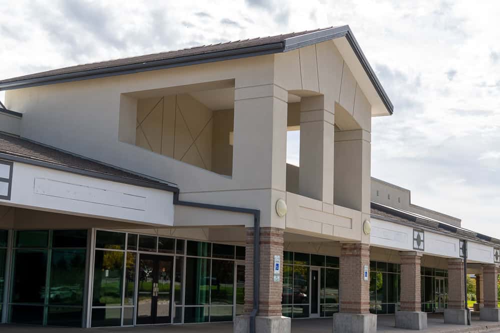 Building having a new exterior paint